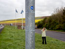 A pro Scottish independence sticker on a post at the England/Scotland border.