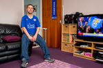 LEICESTER, UK MAY 2016Craig Sawbridge, a Leicester City fanatic at his home in the city.On the 2nd May 2016, Leicester City football club became champions of England for the first time in their 132 year history.Leicester has been dubbed as most multicultural diversified city in England, thanks to scores of people that have flocked the city and who have hailed from different parts of the world. According to the Leicester city council, the city has the highest number of immigrants who have sought both temporary and permanent residence in England. Majority of these immigrants are people who have left their home countries in pursuit of job opportunities in England.  Photo by Peter Dench/Getty Images Assignment for ESPN