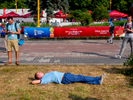 A football fan takes a break.The FIFA Fan Fest located at Vorobyovy Gory (Sparrow Hills) Moscow, has a venue Capacity of 25,000. The site provides a spectacular view down the hill, directly towards Luzhniki Stadium and Moscow City. The 21st FIFA World Cup football tournament took place in Russia in 2018. It was the first World Cup to be held in Eastern Europe and the eleventh time that it has been held in Europe. For the first time the tournament took place on two continents – Europe and Asia. All but two of the stadium venues were in European Russia.