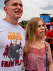 A Russian fan at the FIFA Fan Fest wearing aPutin inspired T-Shirt. The Moscow FIFA Fan Fest located at Vorobyovy Gory (Sparrow Hills) with a venue Capacity of 25,000. The site provides a spectacular view down the hill, directly towards Luzhniki Stadium and Moscow City. Vladimir Vladimirovich Putin is a Russian statesman and former intelligence officer serving as President of Russia since 2012, previously holding the position from 2000 until 2008. The 21st FIFA World Cup football tournament took place in Russia in 2018. It was the first World Cup to be held in Eastern Europe and the eleventh time that it has been held in Europe. For the first time the tournament took place on two continents – Europe and Asia. All but two of the stadium venues were in European Russia.