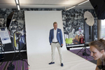 Former footballer and now presenter Robbie Savage has publicity photographs taken for the BBC.Match of the Day (often abbreviated as MOTD or MotD) is the BBC\'s main football television programme. Typically, it is shown on BBC One on Saturday evenings during the English football season, showing highlights of the day\'s matches in English football\'s top division, the Premier League. It is one of the BBC\'s longest-running shows, having been on air since 22 August 1964, though it has not always been aired regularly. The programme is broadcast from MediaCityUK in Salford Quays on the banks of the Manchester Ship Canal in Greater Manchester.Since 1999 MOTD has been presented by the former England captain Gary Lineker. Lineker is usually joined by two pundits to analyse and review the day\'s action. The former Newcastle United captain Alan Shearer is the lead pundit