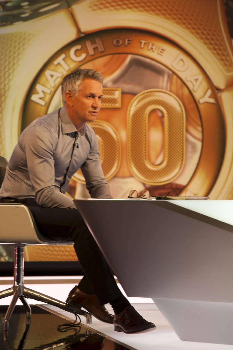 Presenter Gary Lineker on set of MOTD.Match of the Day (often abbreviated as MOTD or MotD) is the BBC\'s main football television programme. Typically, it is shown on BBC One on Saturday evenings during the English football season, showing highlights of the day\'s matches in English football\'s top division, the Premier League. It is one of the BBC\'s longest-running shows, having been on air since 22 August 1964, though it has not always been aired regularly. The programme is broadcast from MediaCityUK in Salford Quays on the banks of the Manchester Ship Canal in Greater Manchester.Since 1999 MOTD has been presented by the former England captain Gary Lineker. Lineker is usually joined by two pundits to analyse and review the day\'s action. The former Newcastle United captain Alan Shearer is the lead pundit
