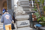 Students outside the Universita Degli Studi di Napoli {quote}Federico II{quote} on Corso Umberto I in the centre of Naples.Naples is a city on the west coast in Southern Italy and is the capital of the Campania region.+44(0)7711058090peter@peterdench.comPhotography ©Peter DenchCommissioned by:Dagmar Seeland, London OfficeHarald Menk, Hamburg Office