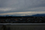 A view of Mout Fuji from a parking lot in Totsuka. 
