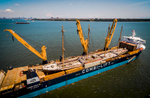 Tall Ship Peking, formerly owned by South Street Seaport Museum, NYC has been sold to the Hamburg Maritim Foundation.  Sails to Hamburg aboard the heavy lift semi-submersible vessel COMBI-DOCK III, owned by Combi-Lift.  Peking is 377 foot long, built from rivieted steel in 1911.  Masts 170'. Photo by Jonathan Atkin with professional drone.