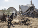 2014.  Gaza.  Palestine. A runaway horse by a destroyed mosque in southern Gaza.  Operation Protective Edge lasted from 8 July 2014 – 26 August 2014, killing 2,189 Palestinians of which 1,486 are believed to be civilians. 66 Israeli soldiers and 6 civilians were killed.  It's estimated that 4,564 rockets were fired at Israel by Palestinian militants.