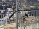 2019. San Diego, California. USA. The border wall along the Mexico-USA border between San Diego and Tijuana.