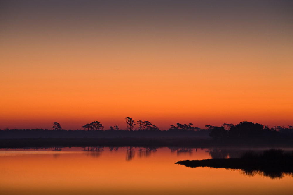 Sunrise over Swans Cove Pool, Chincoteague National Wildlife Refuge, Assateague Island, Virginia
