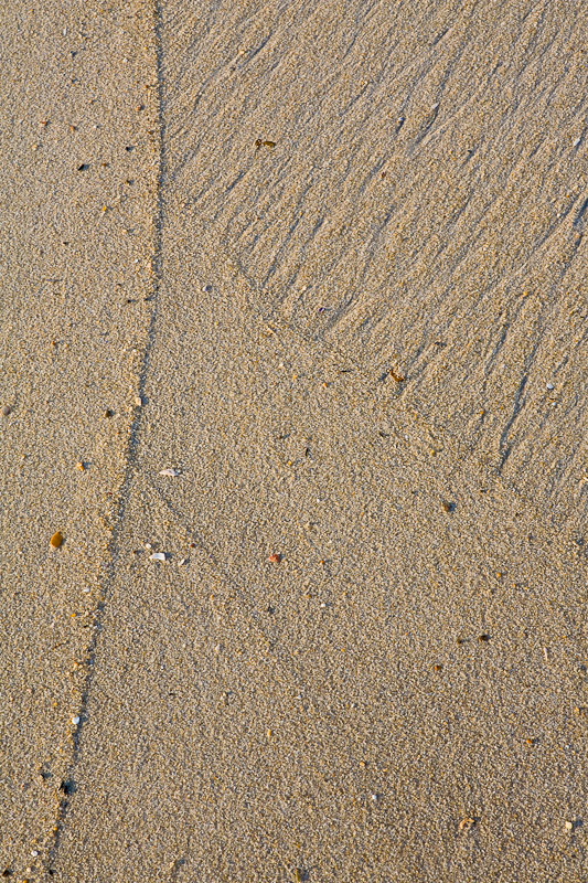 Sand pattern study on the beach before sunrise, Chincoteague Island National Wildlife Refuge, Assateague Island, Virginia