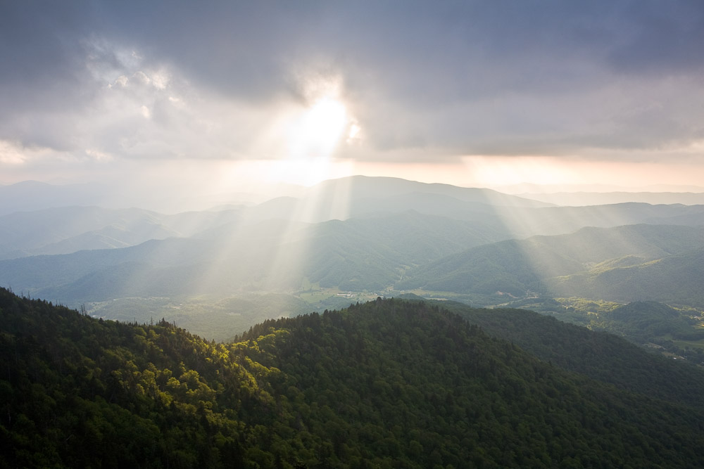 Sunbeams from Roan High Bluff, Roan Mountain, Tennessee