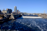 View of the Mississippi River from the Stone Arch Bridge in Minneapolis, Minnesota