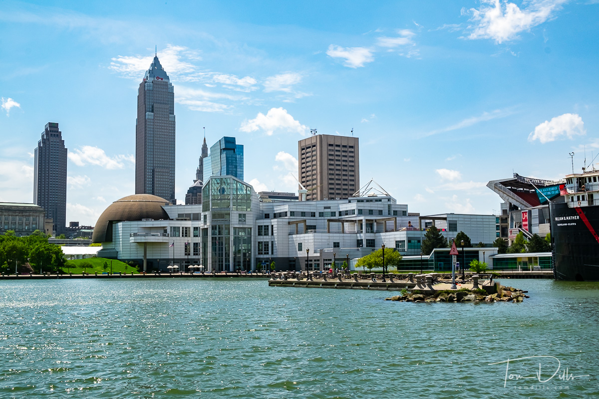 Cleveland skyline from Bicentennial Park in Cleveland, Ohio