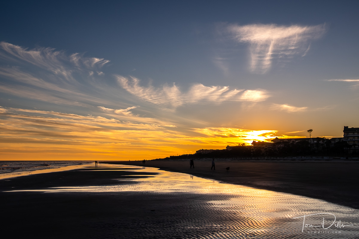 Sunset on the beach, Palmetto Dunes Oceanside Resort, Hilton Head Island, South Carolina