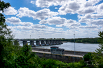 Newburgh Lock and Dam on the Ohio River seen from Overlook Park in Newburgh, Indiana