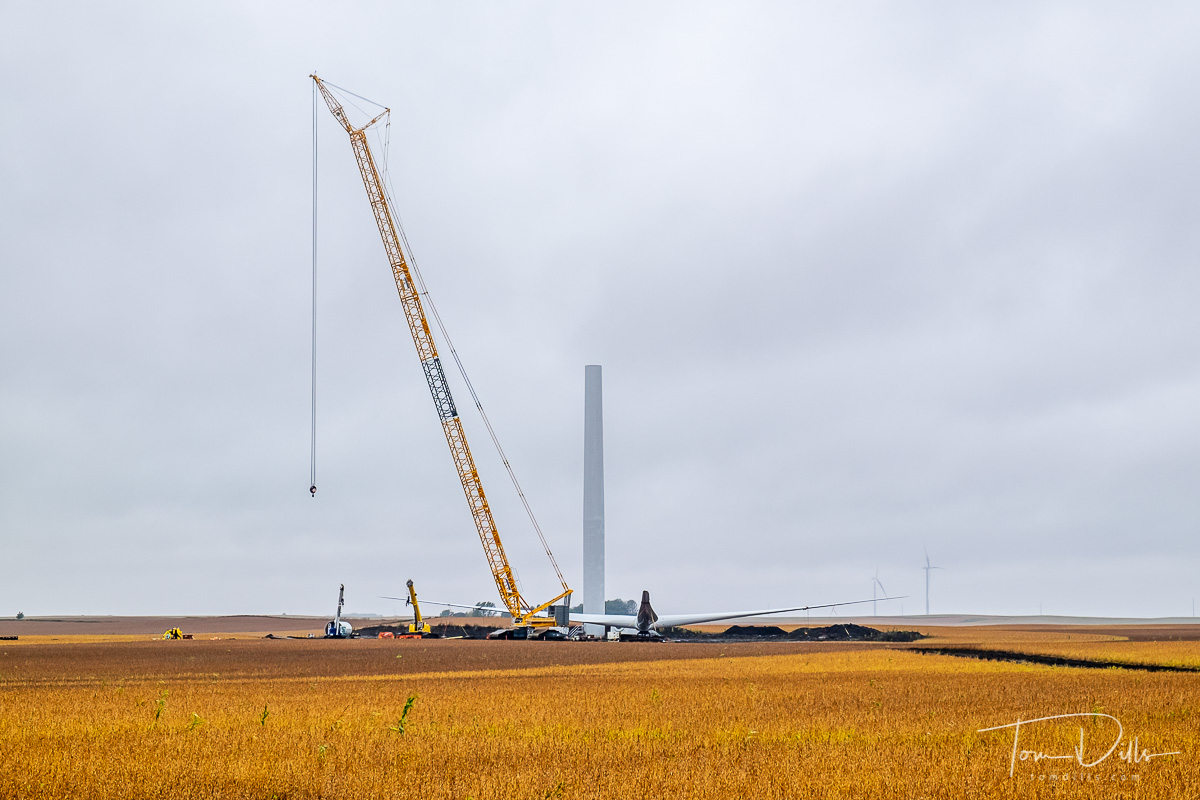 Wind generator under construction near Titonka, Iowa