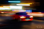 Motion blur of cars while waiting for dinner in downtown Ogden, Utah