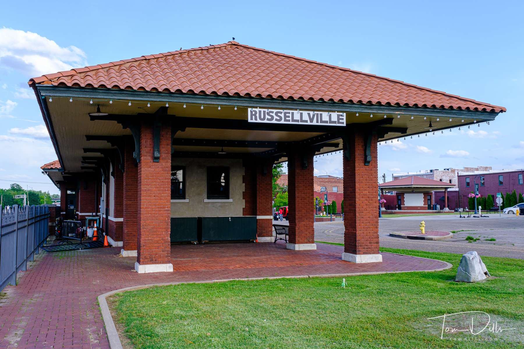Train station in downtown Russellville, Arkansas