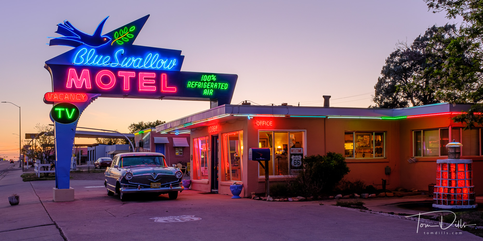 The Blue Swallow Motel on Historic Route 66 in Tucumcari, New Mexico