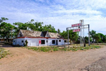 Abandoned motel and restaurant on Historic Route 66 at the New Mexico-Texas border