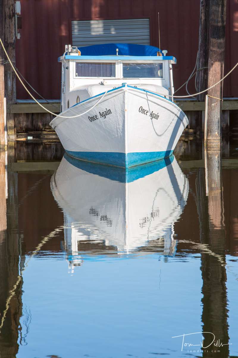 Boat Reflections near Swan Quarter, North Carolina