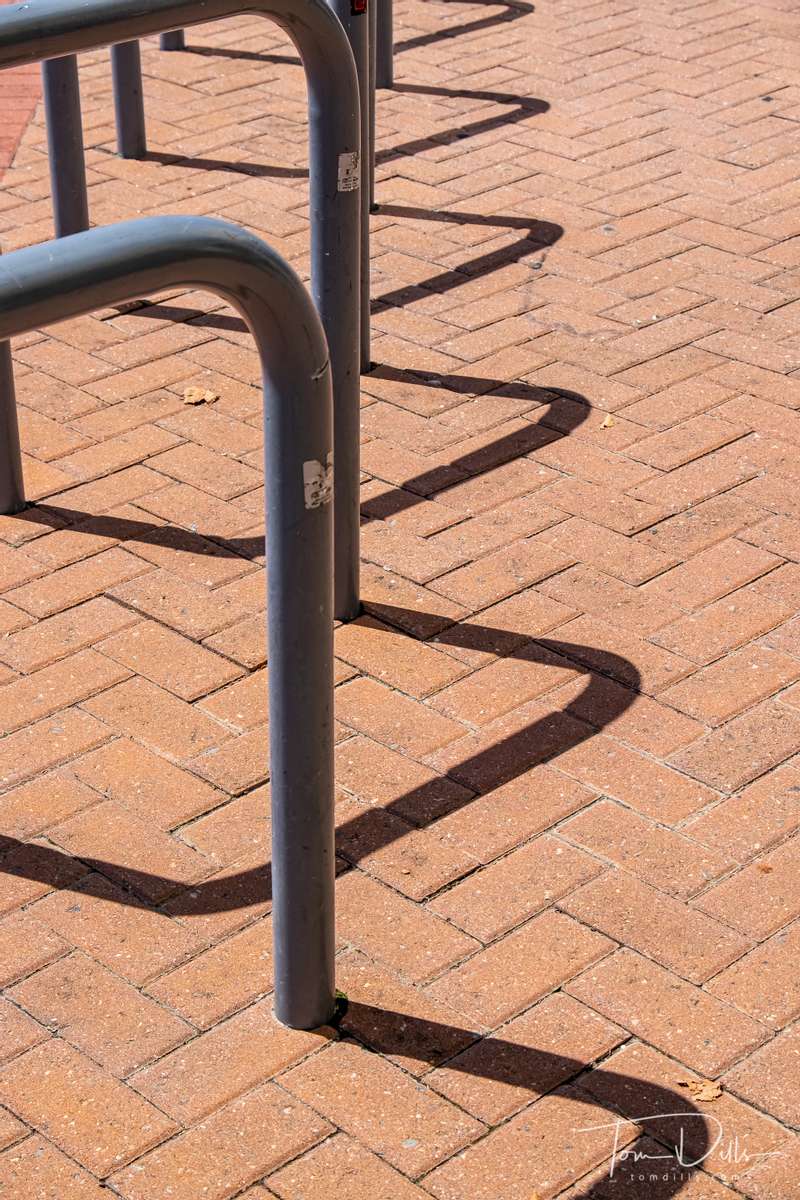 Bike rack shadows in Virginia Beach, Virginia