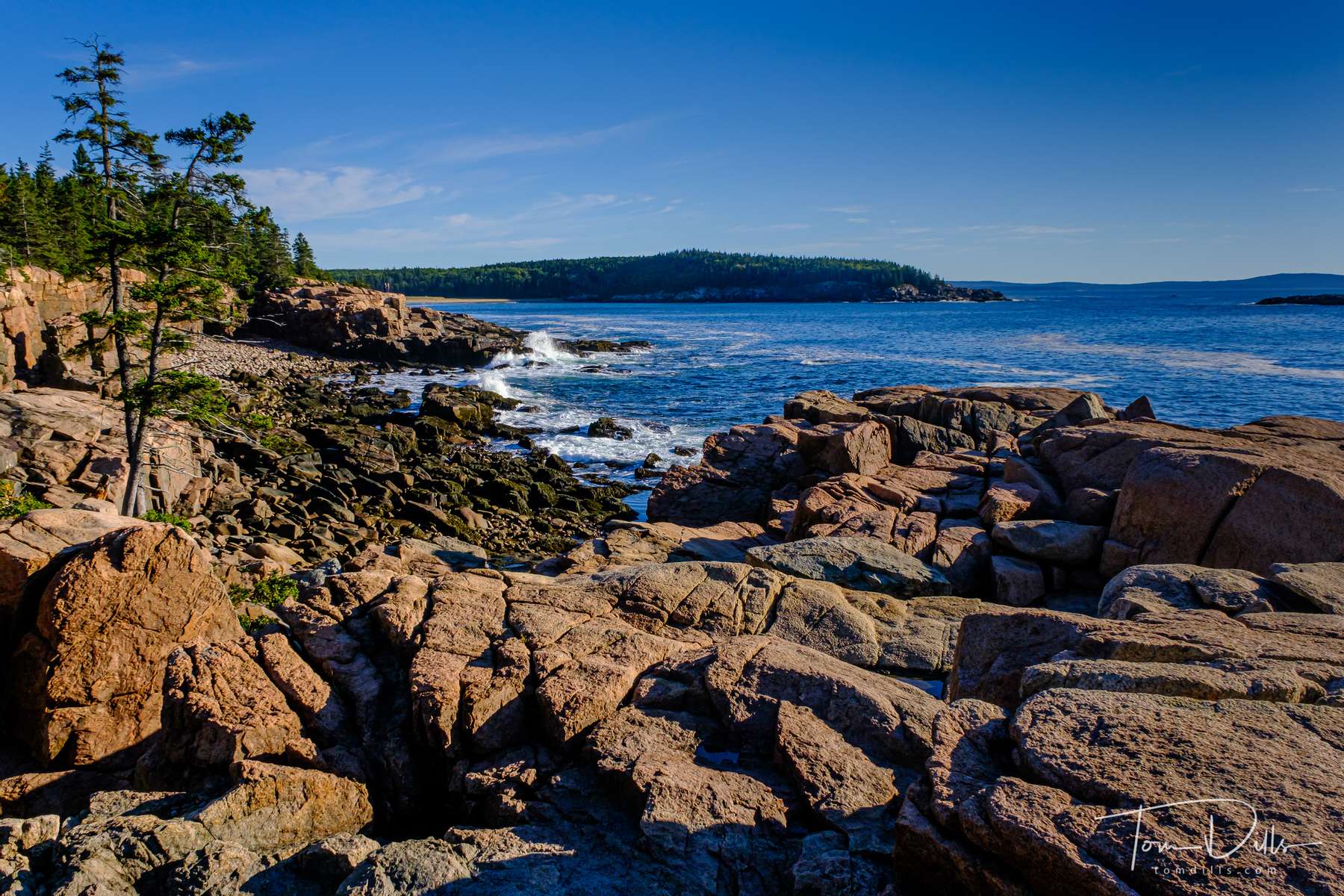Crashing surf along the Newport Cove area of Acadia National Park in Maine