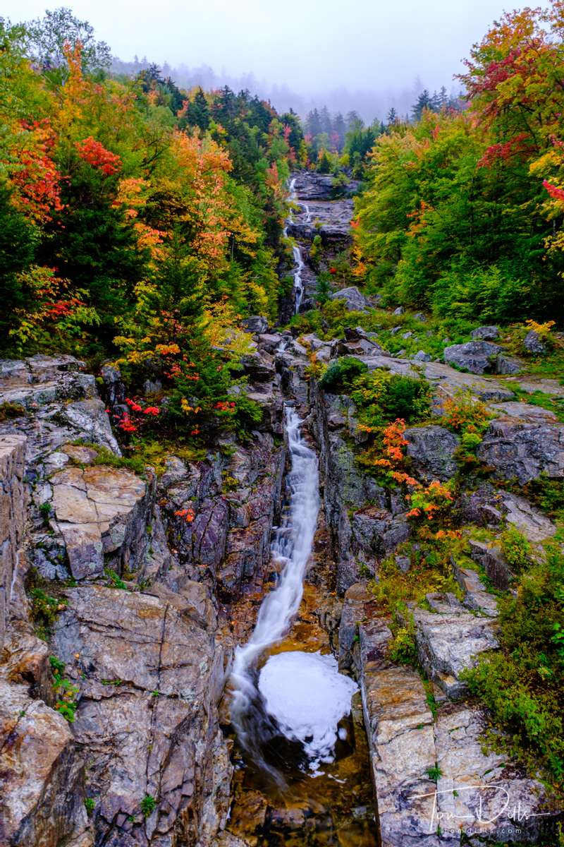Flume Cascade in Crawford Notch State Park, along US 302 near Bretton Woods, New Hampshire