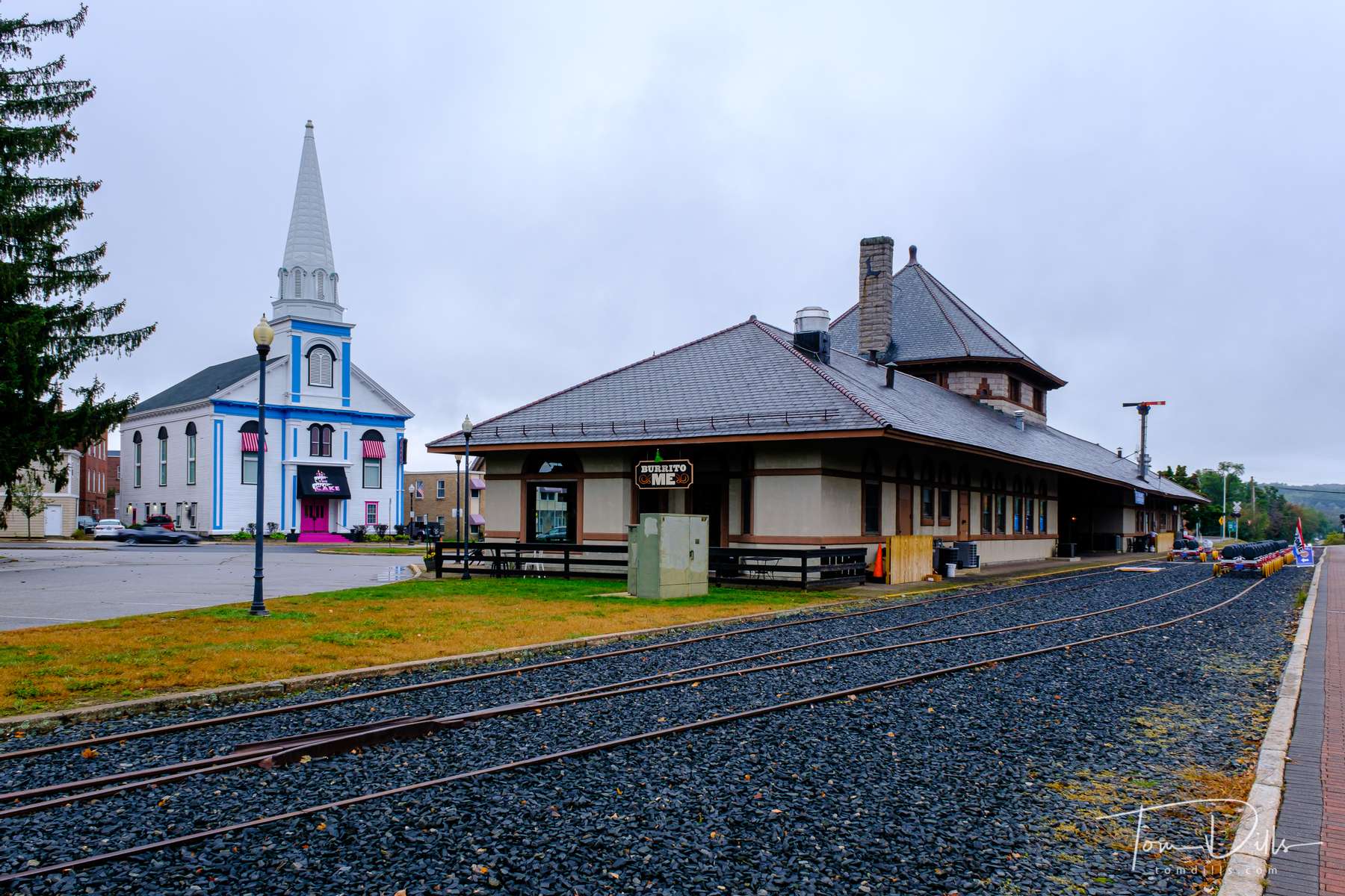 Train station in Laconia, New Hampshire.  Currently houses restaurants and a Rail Bike business