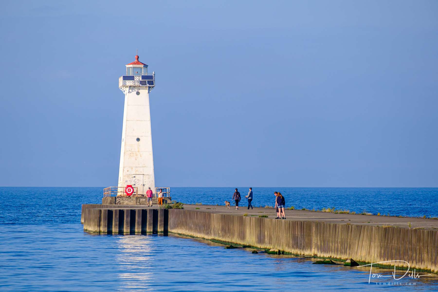 Sodus Bay Lighthouse on the shore of Lake Ontario at Sodus Point, New York