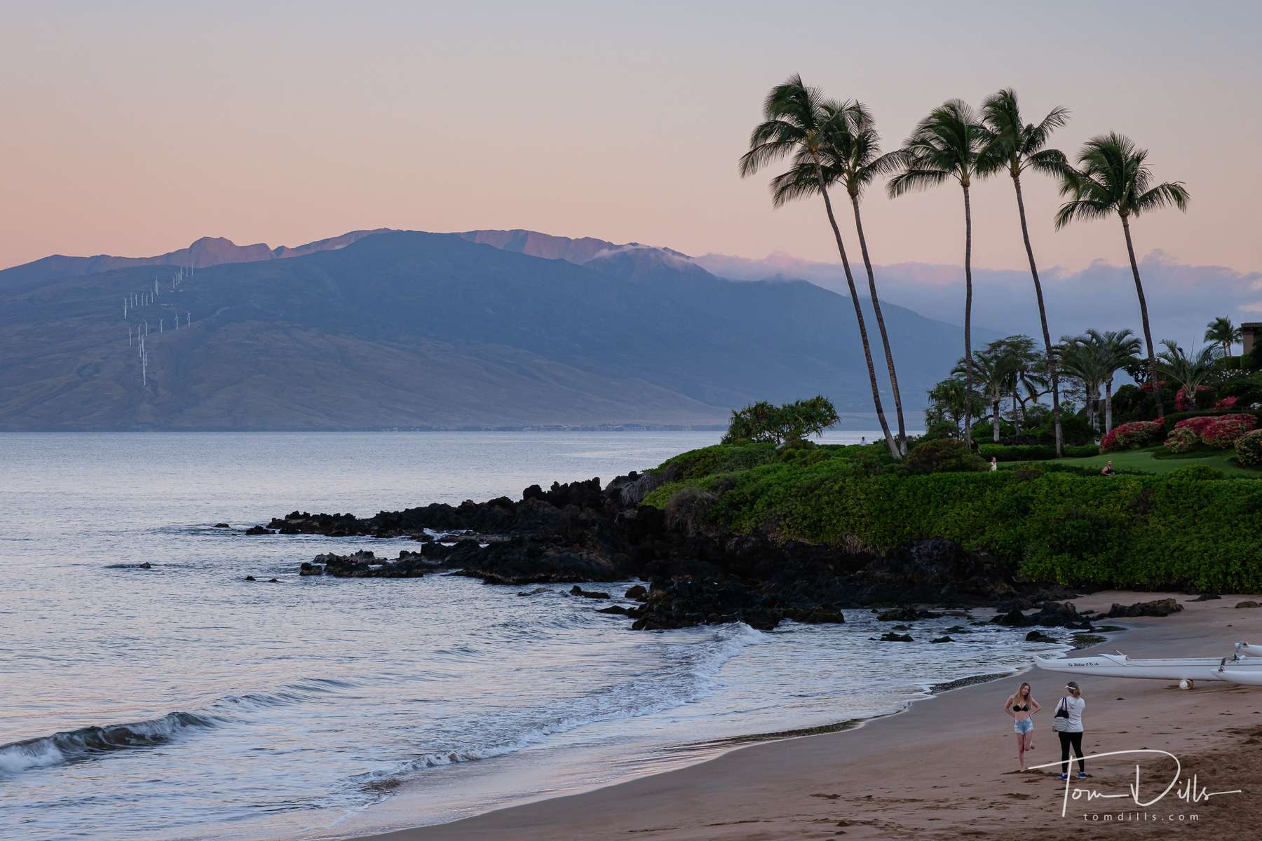 Early morning light on the beach near the Fairmont Kea Lani Hotel in Wailea, Maui