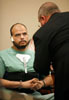 Nicholas Ruelas Martinez, 32, wounded in the December 11 shootout with Monterey County Joint Gang Task Force officers makes his first court December 29, 2011 pleading not guilty to all charges filed against him. Martinez has been formally charged with two counts each of attempted murder and assault with a deadly weapon, both of which have gun and gang enhancements attached. Police have said Ruelas shot at two officers following a traffic stop on East Laurel Drive and North Sanborn Road in Salinas. Officers returned fire, wounding Martinez several times. 