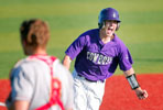 Salinas' Nick Leighton screams with excitement as he rounds third base after hitting a walk off home run against Palma on Friday at Hartnell College.