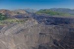 Mountaintop removal coal mining. Greenhills Mine, Elk Valley beside Flathead Valley, B.C.
