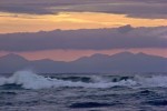 Strait of Juan de Fuca and Olympic Mountains from Botanical Beach.Southwest coast of Vancouver Island,B.C. Canada  