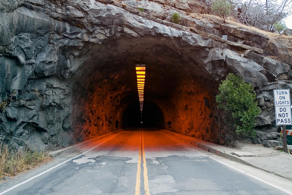 The main road into the park passes through this tunnel.  I love the glow.