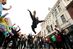 March 8, 2015 - Khy Chestnut, from Atlanta, Ga., dances on Beale Street with a group of other So You Think You Can Dance reality show hopefuls early Sunday morning for pre-screen auditions. Hundreds lined up outside the Orpheum Theatre downtown for a shot at making the 12th season of the reality television show. (Mike Brown/The Commercial Appeal)