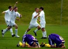 Christian Brothers High School soccer players Philip Ramsey (Left) and Matt Pahde are overwhelmed by their 3-2 loss to Father Ryan in the 2005 TSSAA Division II State Soccer Championship game.(Mike Brown)