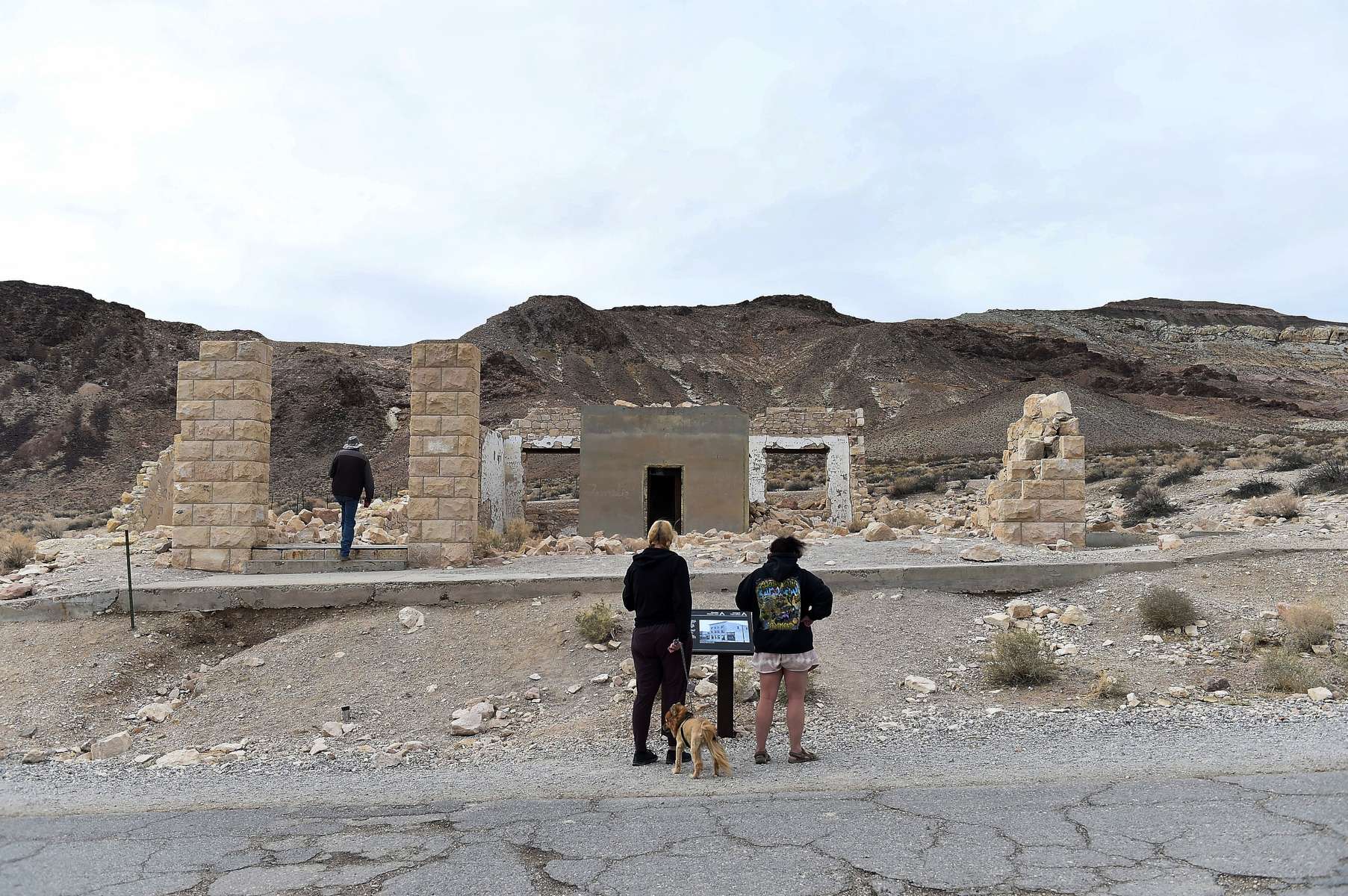 Rhyolite is a ghost town in Nevada and is part of Death Valley National Park. Photo taken on February 20, 2022.
