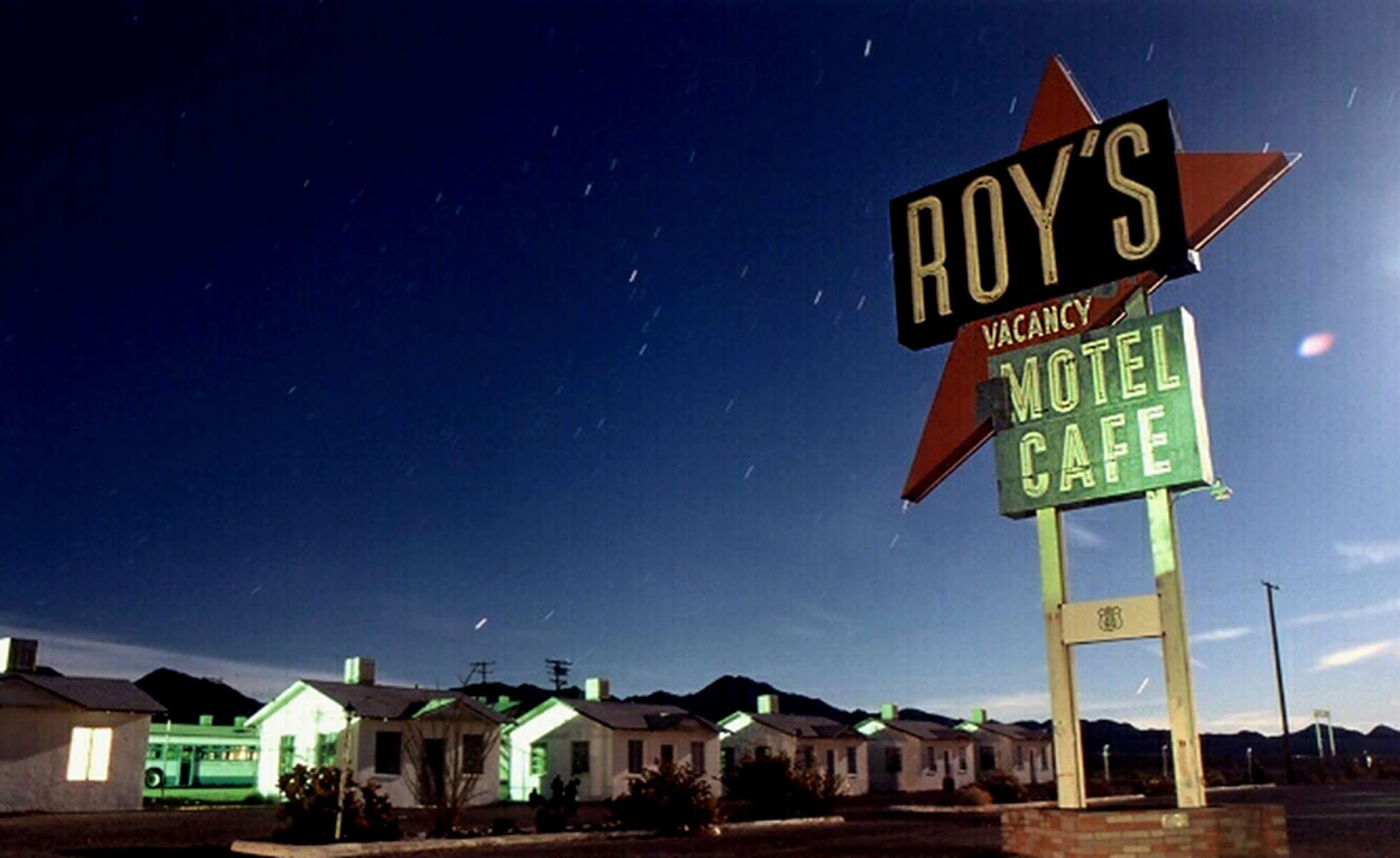 Roy's Motel and Cafe is located on Route 66. Photo taken between 1999 and 2010. 