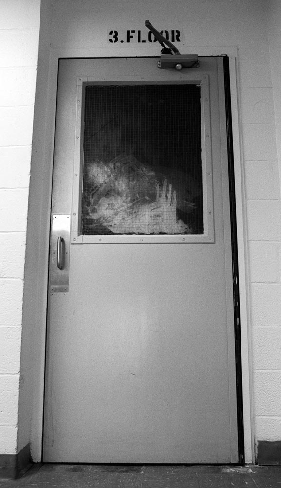 The fire at Boland Hall killed three freshmen, and injured 58 others including 4 critically. One of the doors to the third floor still bears evidence of a student's struggle to escape the blaze.