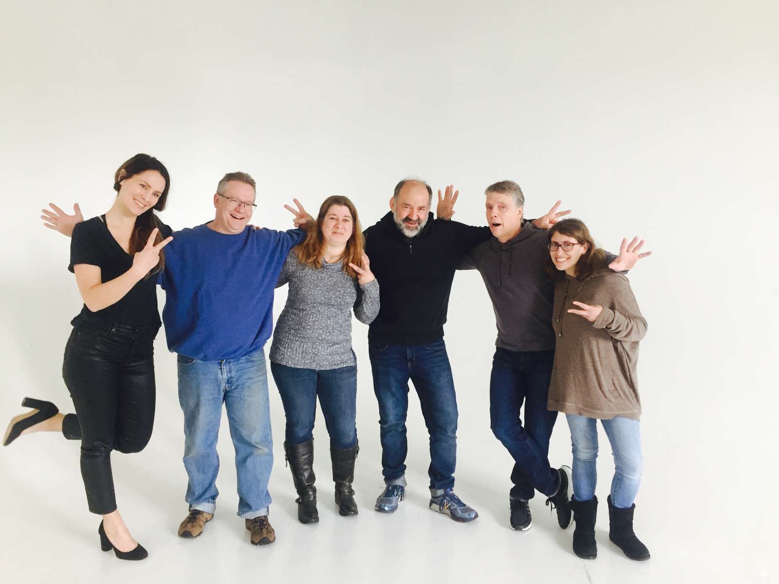 On our final day as Rodale employees, the Photo Ops team takes a photo. Naomi, Matt, Staci, Mitch, Troy and Nikki. Family. 