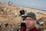  Star-Ledger staff photographer Matt Rainey on the beach in Chennai.   Living conditions on the coastline of southern India are horrific following the recent Tsunami disaster which struck the region on December 26, 2004.  Thousands live without any shelter in the Srinivasa Puram neighborhood on Chennai.    1/14/05 -  MATT RAINEY/THE STAR-LEDGER