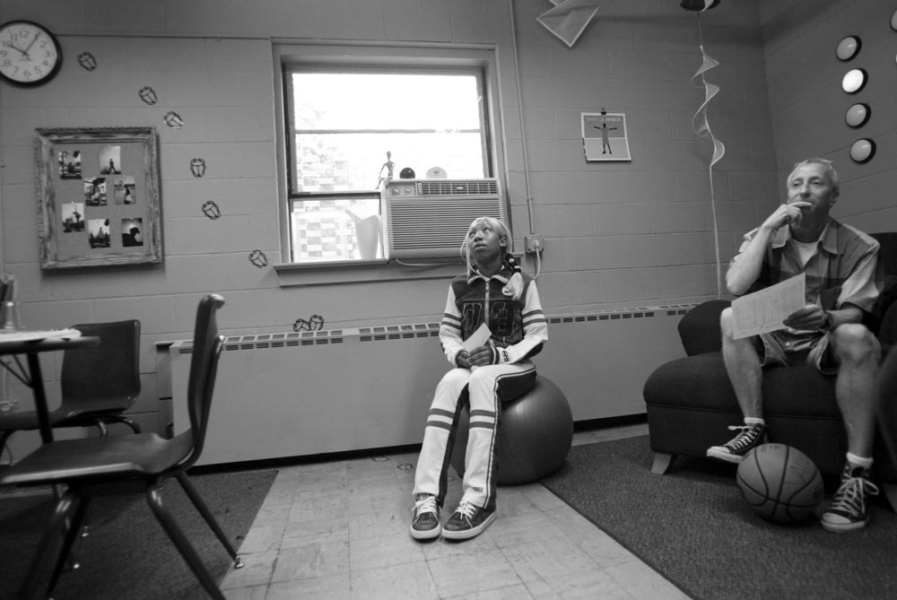 The 1st day of the new school year at The Valley School in Orange.  Malik and Ayisha make it to school, Tamar has been arrested on a bench warrant the night before and misses the 1st day back.  8 of the Valley School's students are either incarcerated or in juvenile detention programs.  Ayisha Beatty meets with counselor Peter Hardellin the couselor's office where they talk about her summer and her plans for the school year.     