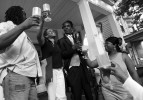 Tamar is toasted  as he prepares to leave his house to go to the prom by several members of the Valley School staff.  They toast him with sparkling grape cider. 