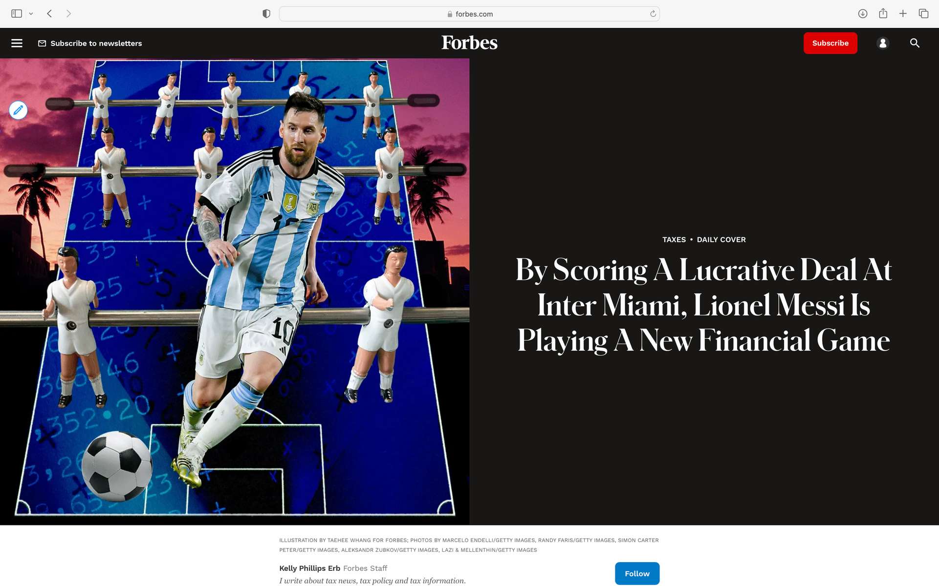 Lionel Messi moves to Miami  |  Photo research + edit for Forbes, 2023