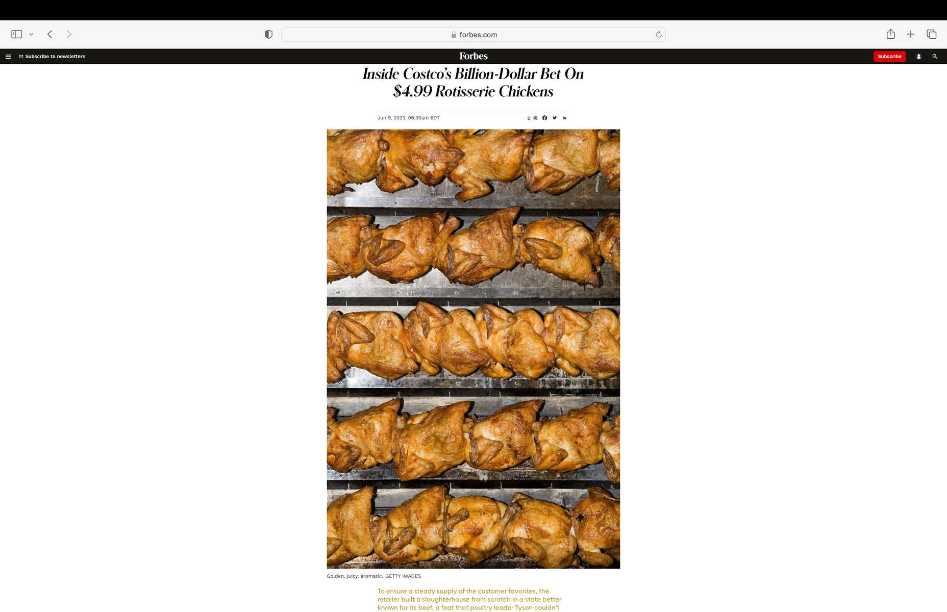 Costco's billion-dollar $4.99 rotisserie chicken  |  Photo research + edit for Forbes, 2023