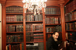 David Freier shows ancient texts on the Torah in his home in Borough Park in Brooklyn, New York on December 06, 2020. David's wife Rachel Freier and daughter Leah Levine run Ezrash Nashim, the first all-female EMT corps aimed at servicing Orthodox Jewish communities of women. (Photo by: Yana Paskova for The New York Times/the National Geographic Society)