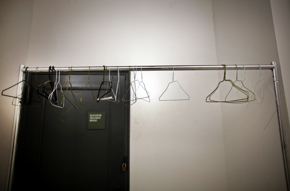 Empty hangers backstage, February 12, 2010, at Mercedes-Benz Fashion Week in New York, NY. (For The New York Times)