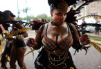 A costumed dancer prepares to participate in the 46th annual West Indian parade on Labor Day on Monday, September 02, 2013, in Brooklyn, New York. (For New York magazine)