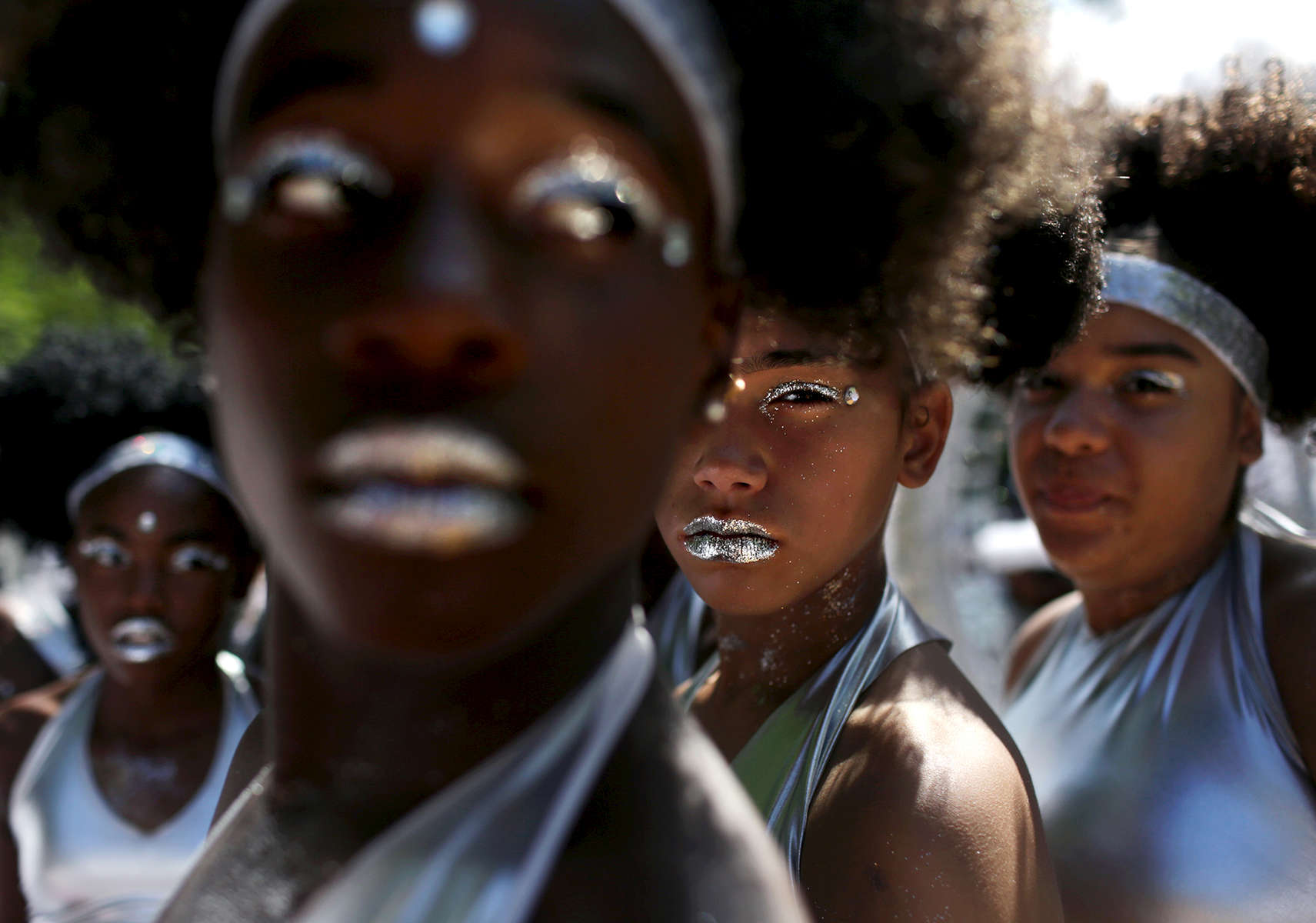 The Visions In Motion dance group prepares to march down Eastern Parkway for the West Indian American Day Parade, in celebration of the Caribbean Carnival on September 04, 2017 in Brooklyn, NY. (For Getty Images)